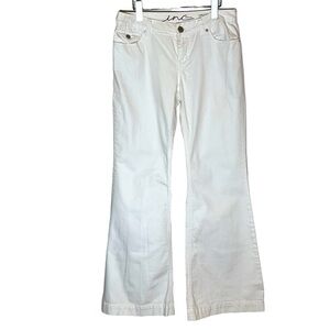 INC International Concepts White Denim Flare Leg Jeans 4
